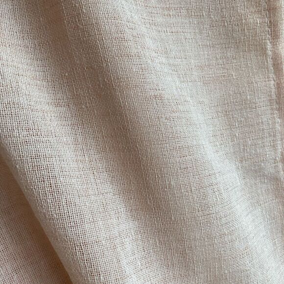 Lux Decor Dusty Pink Half Striped Solid Bottom Grommet Curtain Set - Picture 7 of 8